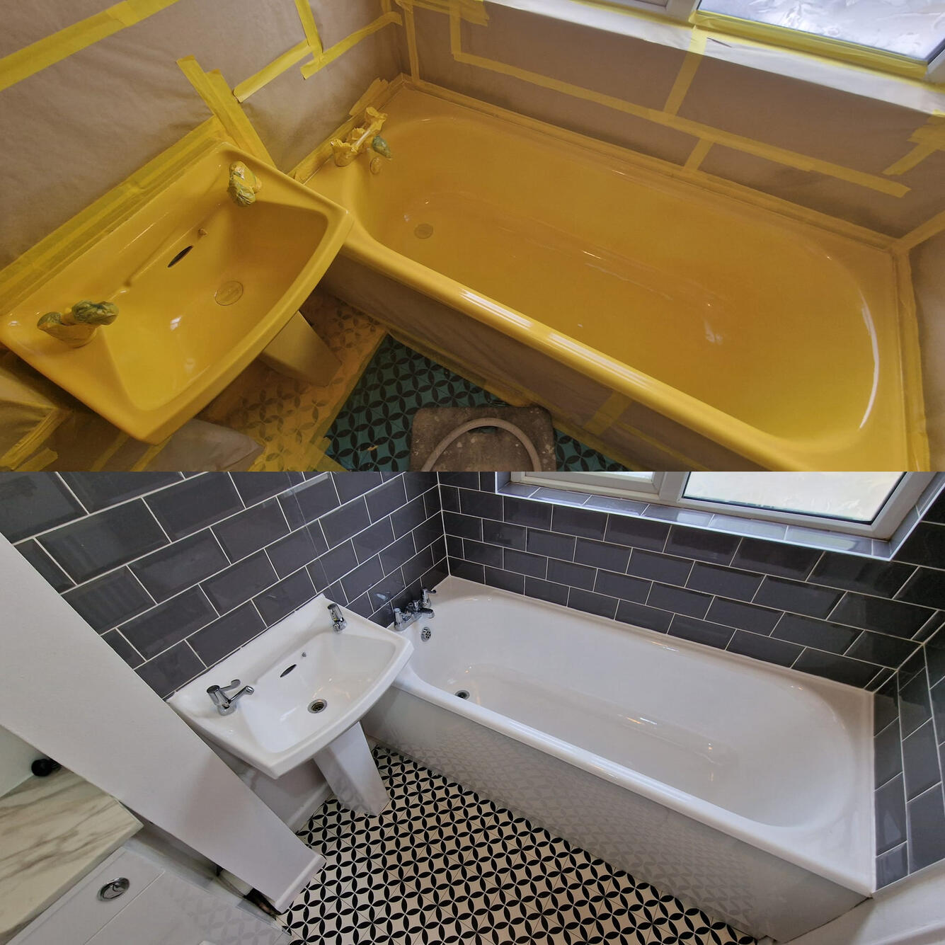 SINK AND BATH RE-ENAMELLED Before and after ceramic sink and steel bath re-enamelling in fratton, Portsmouth