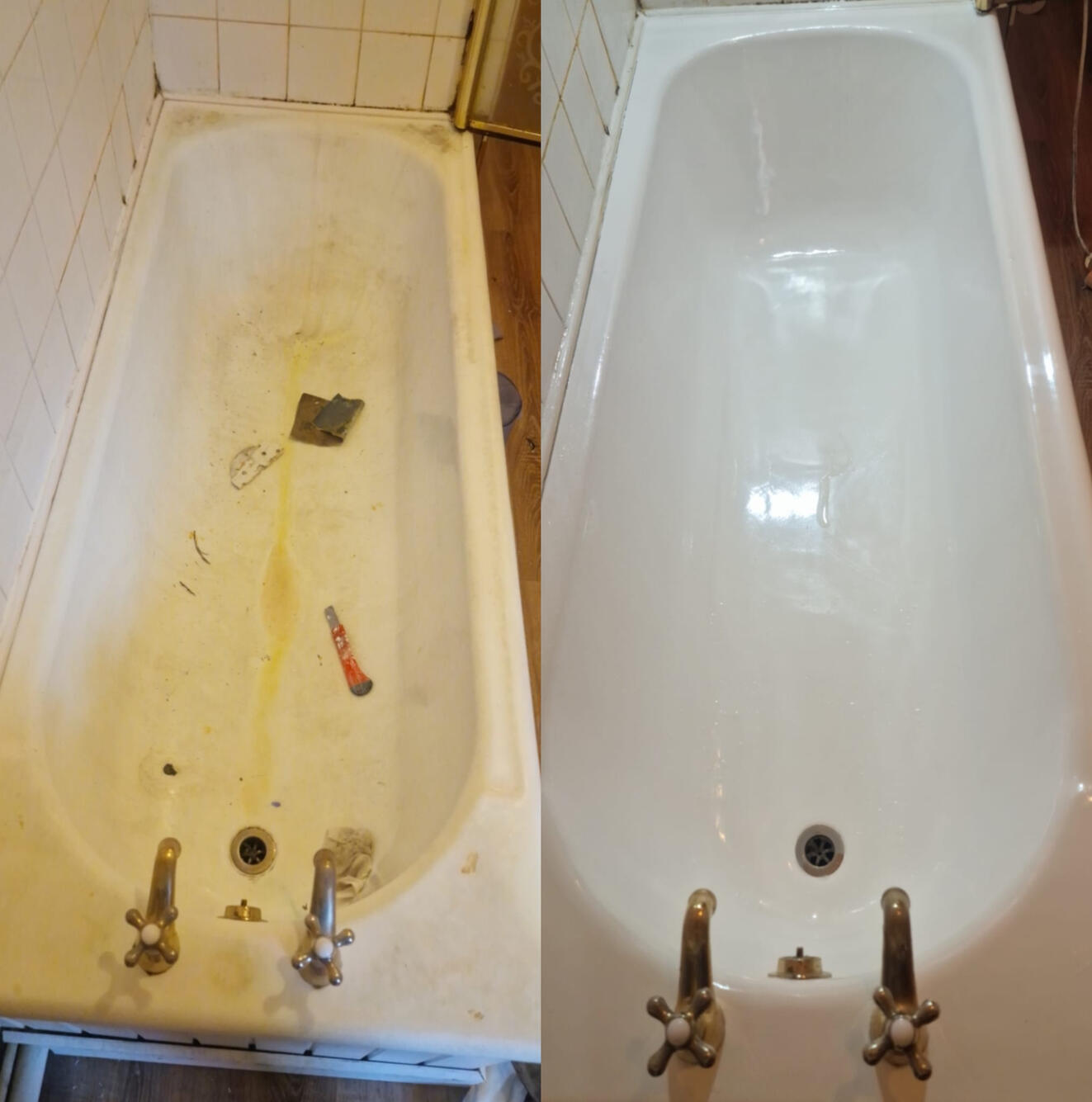 FARMERS BATH RE-ENAMELLED Steel bath resurfaced in Portchester, Portsmouth